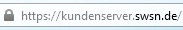 URL-Ansicht https://kundenserver.swsn.de, Copyright: Firefox